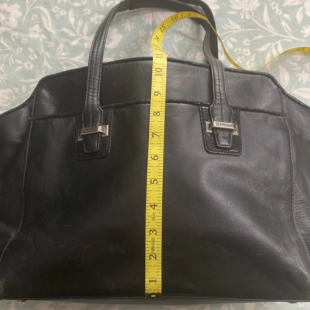 COACH Taylor Leather Alexis Carryall Shoulder Bag Purse in Black F25205